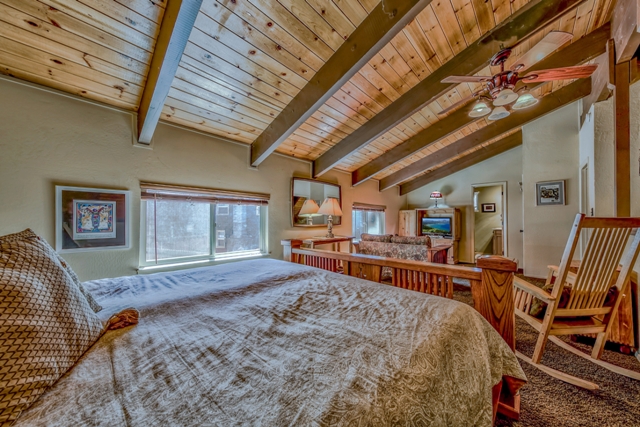 Master Bedrrom With Valuted Open Beam Ceilings Lake Tahoe Real
