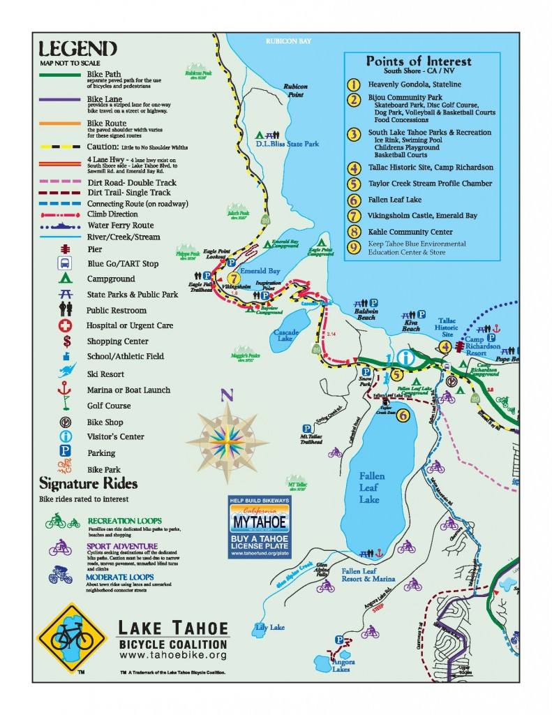 Lake Tahoe Basin Hiking Biking Trail Map | lupon.gov.ph